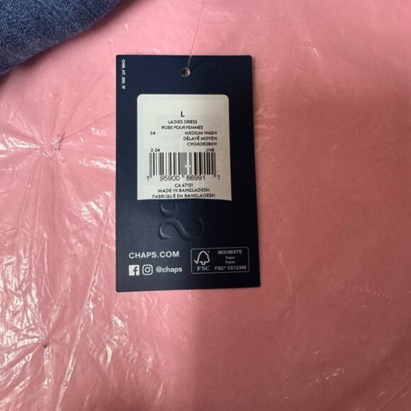 Chaps Denim Shift Dress NWT - Picture 6 of 6